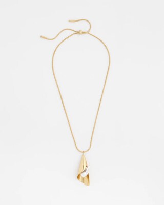 Adjustable Pearl Pendant Necklace