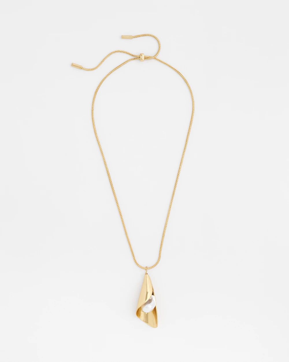 Adjustable Pearl Pendant Necklace