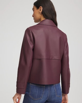 Faux Leather Trench Coat click to view larger image.