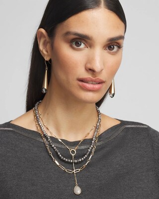 Mixed Metal Multi Strand Necklace