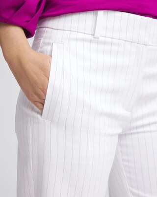 Striped Straight-Leg Cropped Pants click to view larger image.