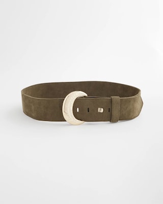 Green Faux Suede Sash Belt