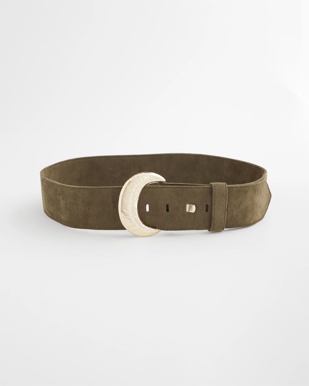 Green Faux Suede Sash Belt