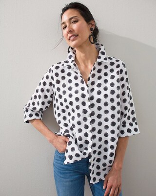 No-Iron Linen Dot Shirt