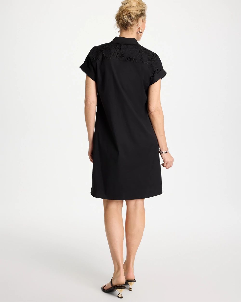 Popover Embroidered Poplin Dress