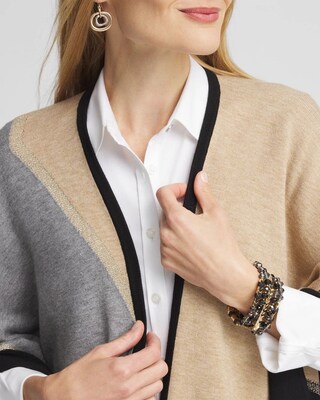 Colorblock Lurex Ruana click to view larger image.