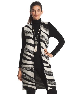 Zebra Fringed Anne Vest