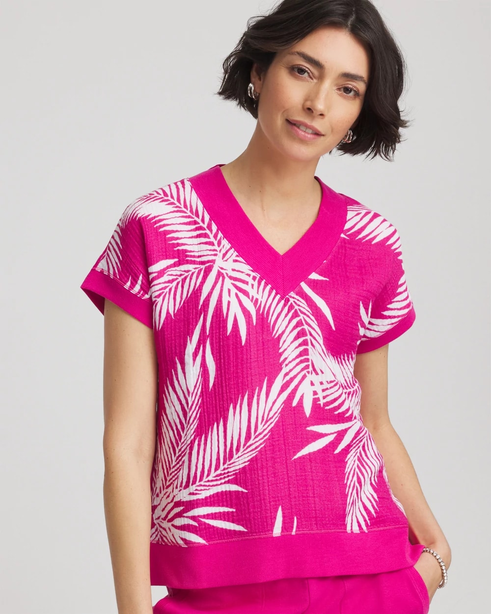 Zenergy® Tropical Gauze Top, photo 1 of 5