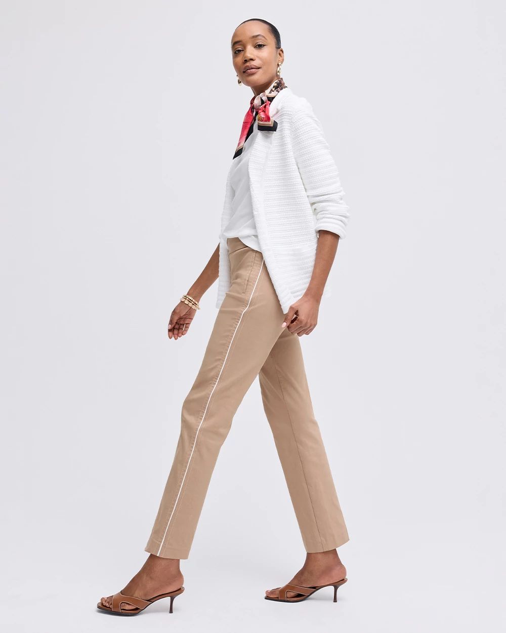 Brigitte™ Piped Straight Cropped Pants