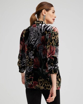 Velvet Animal Print Blazer