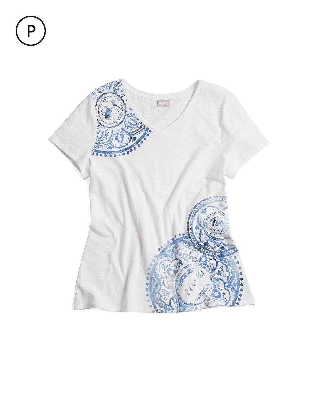 Zenergy Petite Stamp-Print Tee