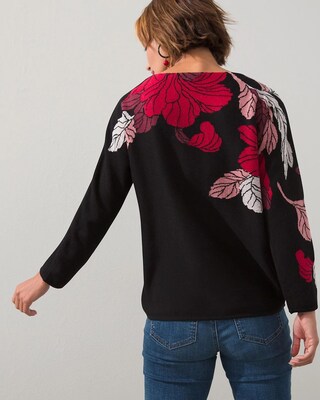 Floral Jacquard Pullover Sweater