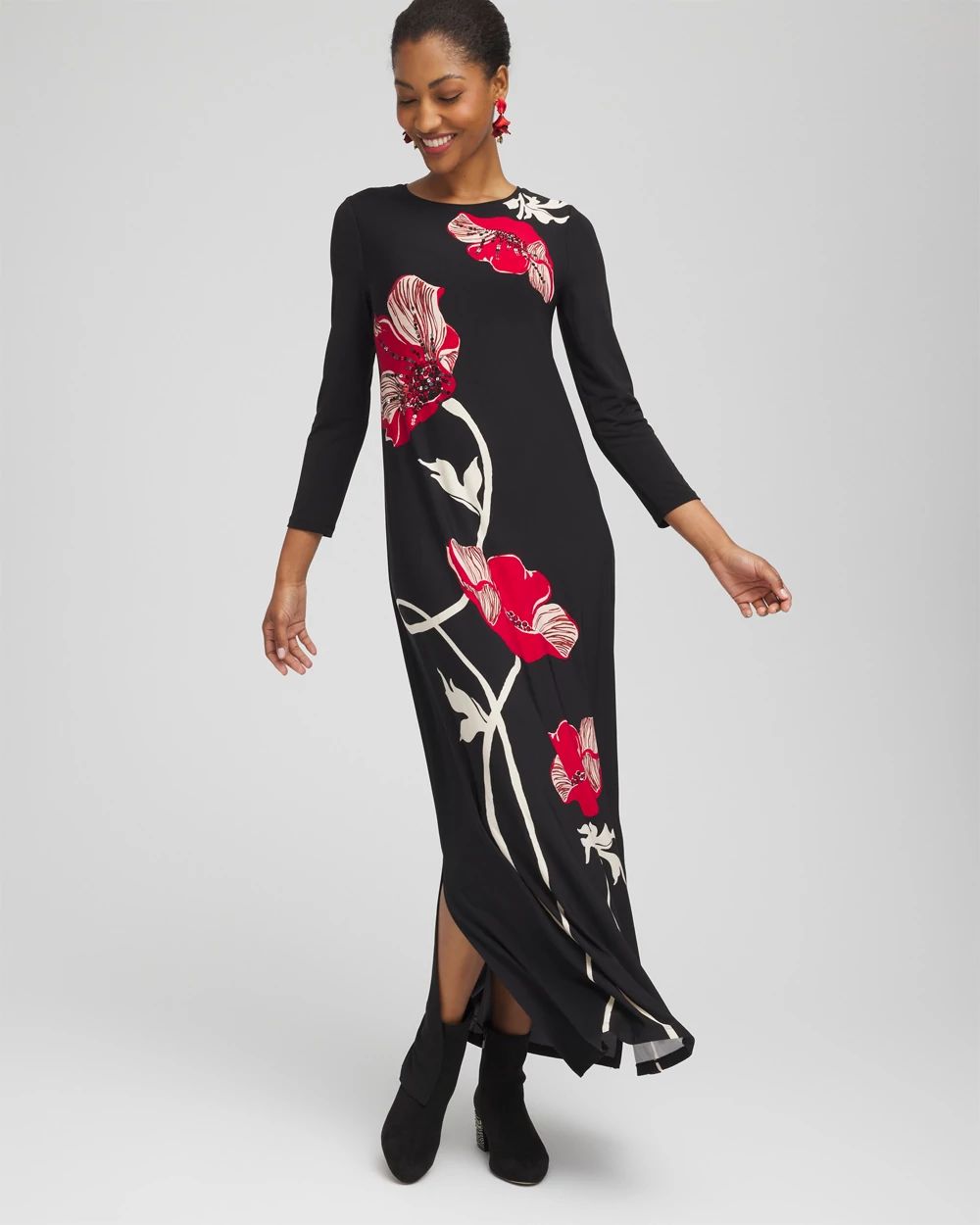 Petite Embellished Floral Maxi Dress