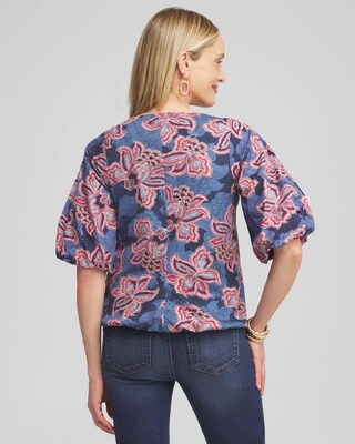 Floral Bubble Hem Top