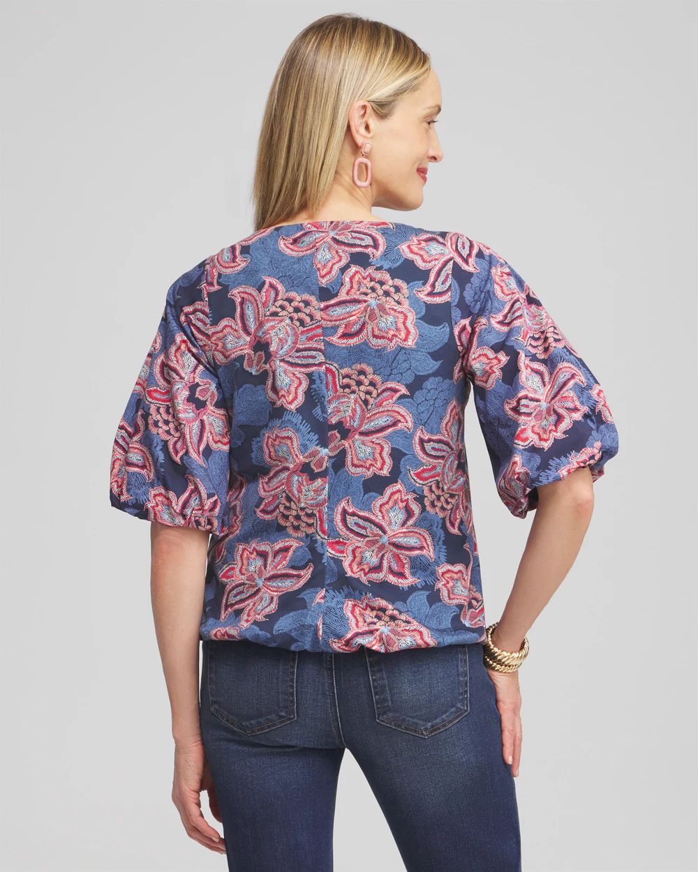 Floral Bubble Hem Top