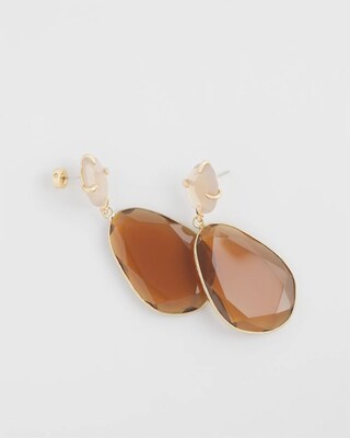 Neutral Gem Teardrop Earrings click to view larger image.