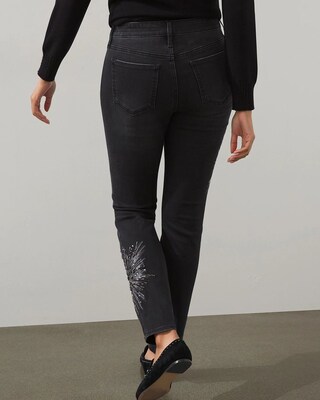 Embellished Girlfriend Ankle Jeans