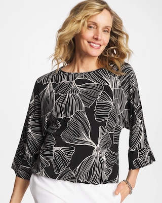 Ginkgo Matte Jersey Bubble Hem Top