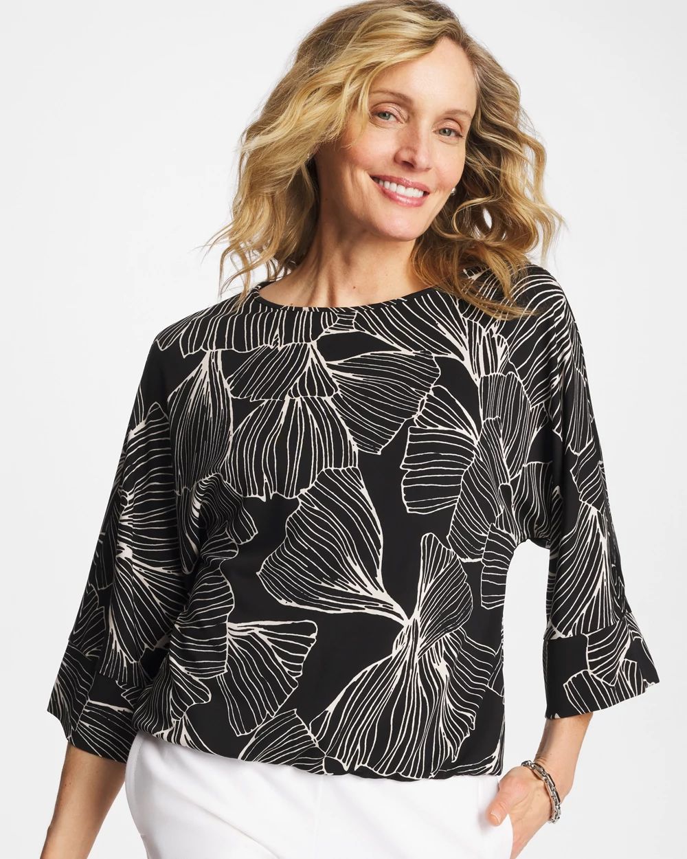 Ginkgo Matte Jersey Bubble Hem Top