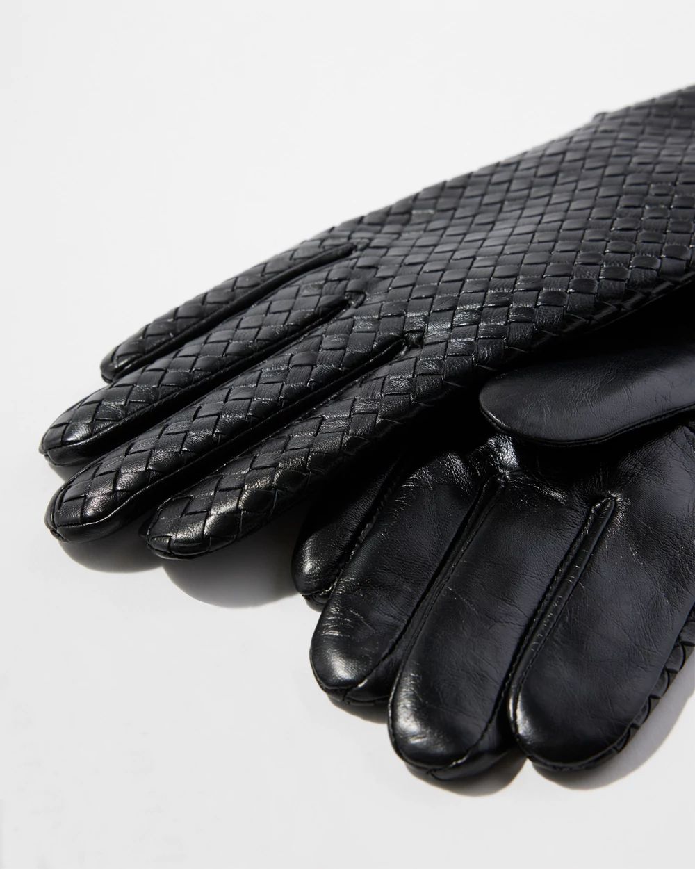 Leather Basketweave Gloves