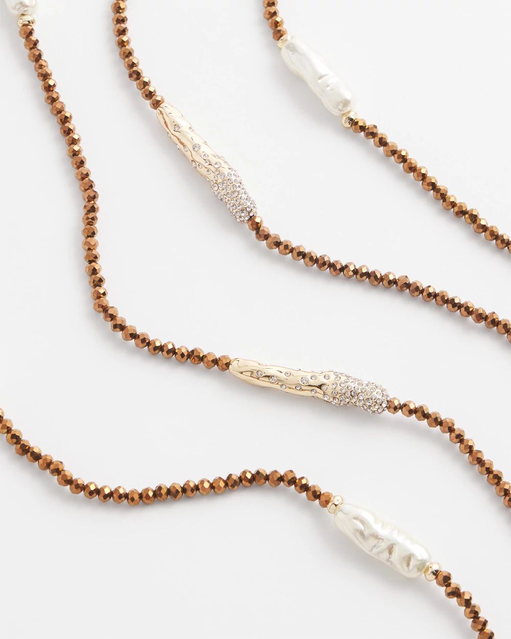 Double Strand Faux Pearl Necklace