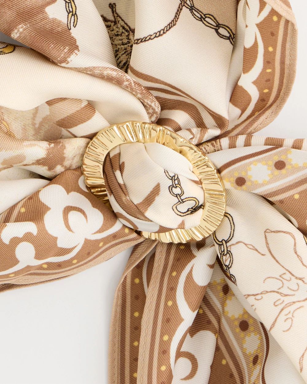 Goldtone Crinkle Scarf Ring click to view larger image.