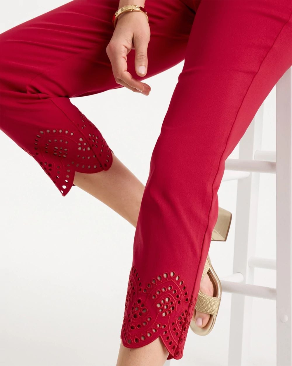 Brigitte™ Slim Scalloped Ankle Pants click to view larger image.