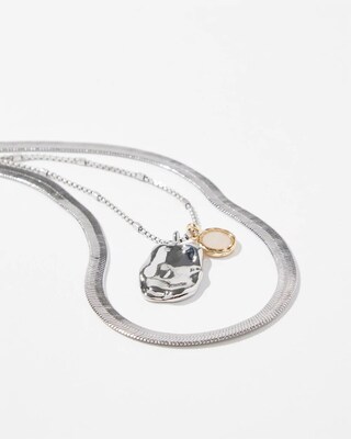 Silver Tone Convertible Necklace