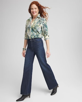 High Rise Wide Leg Jeans click to view larger image.