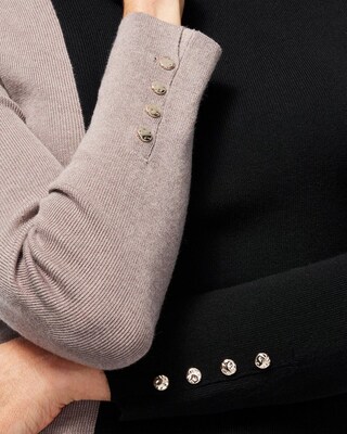 ECOVERO Neutral Colorblock Turtleneck Sweater click to view larger image.