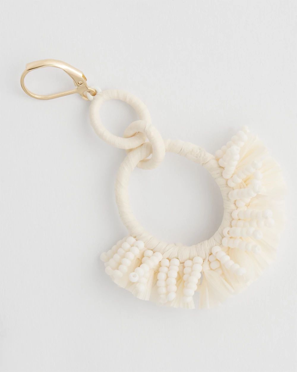 No Droop® White Raffia Wrap Earrings