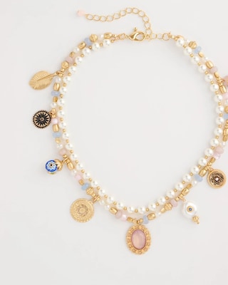 Genuine Jade Stone Charm Short Necklace click to view larger image.