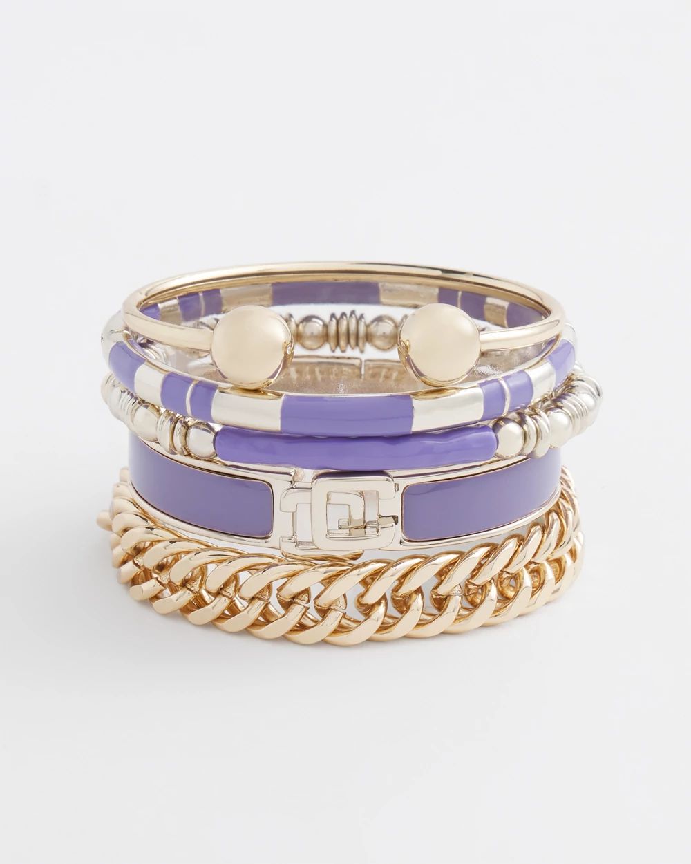 Purple Enamel Bar Stretch Bracelet