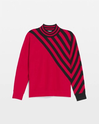 Zenergy® Luxe Cashmere Blend Striped Sweater click to view larger image.
