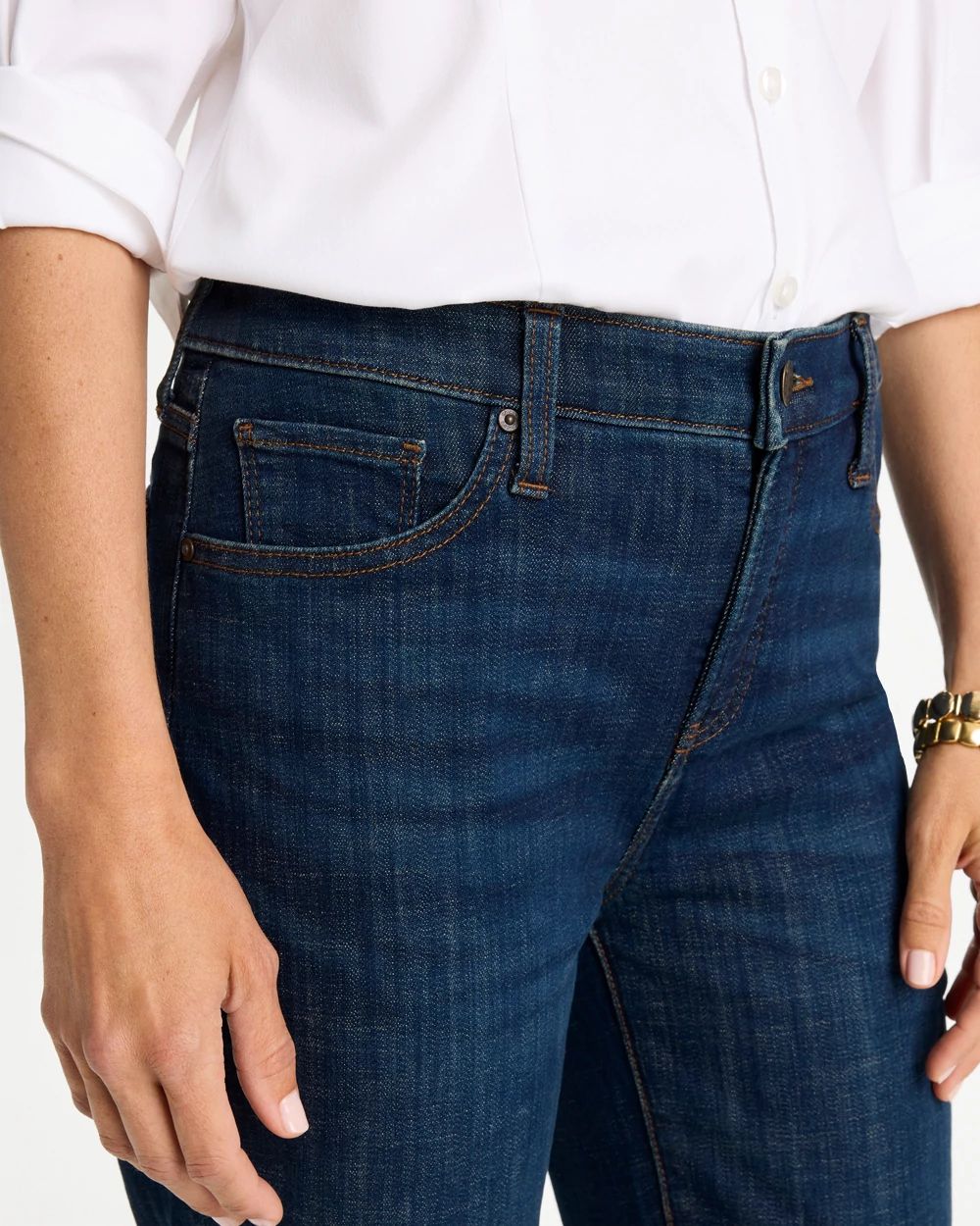 Girlfriend Slim Ankle Jeans click to view larger image.