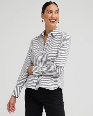 Popline Stripe Cropped Shirt