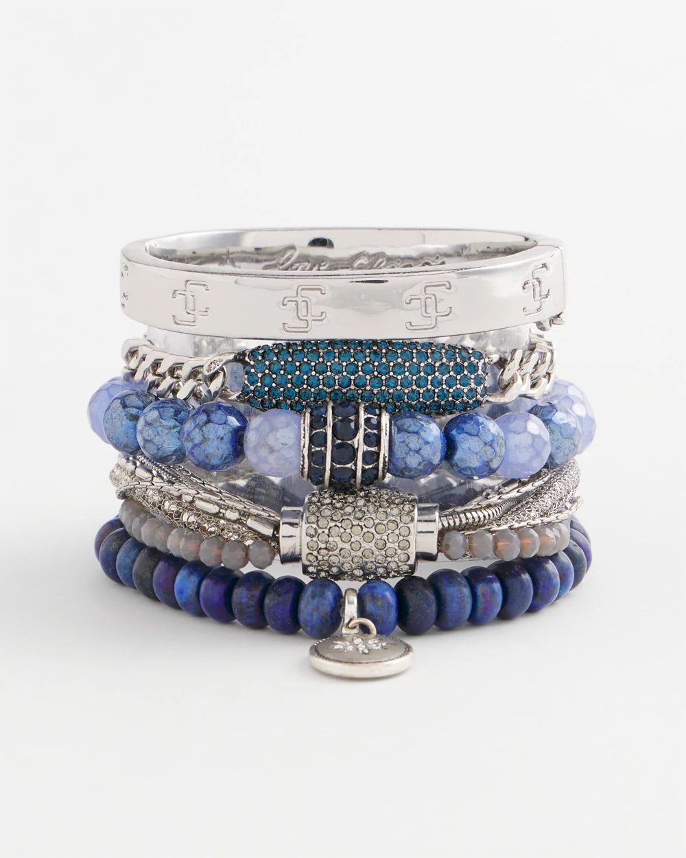 Blue Pavé Bar Bracelet
