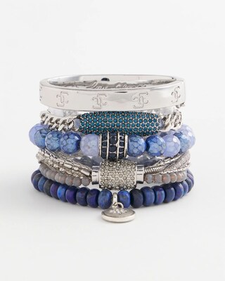 Blue Pavé Bar Bracelet