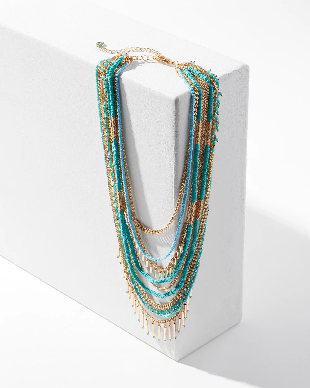 Teal Multistrand Necklace