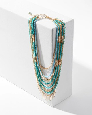 Teal Multistrand Necklace