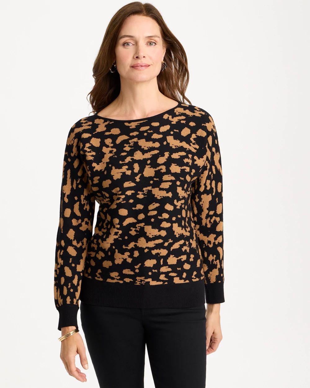 Abstract Bateau Dolman Sweater