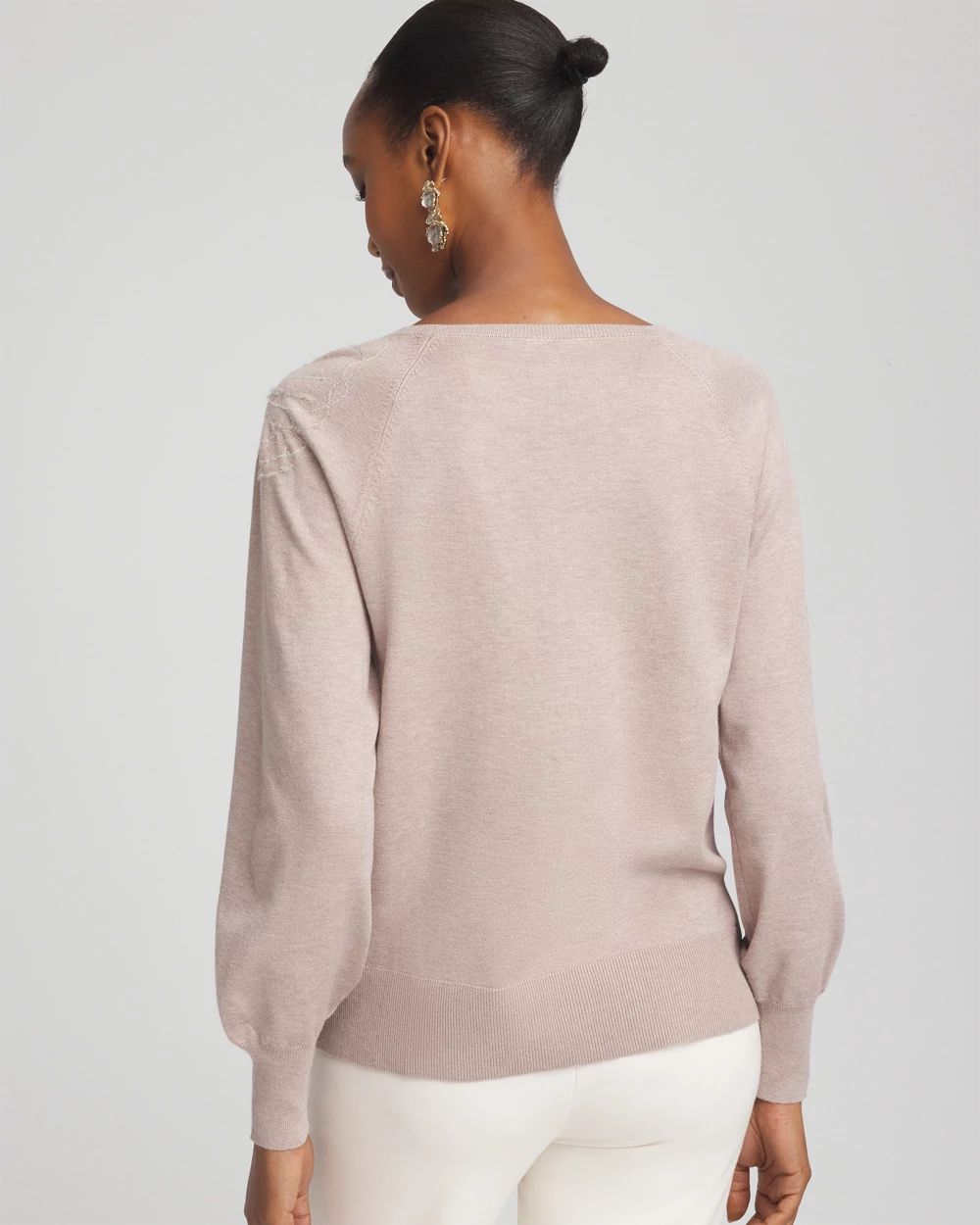 Embroidered Pull-Over Boatneck Sweater