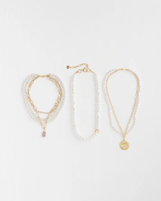 Convertible Faux Pearl Collar Necklace