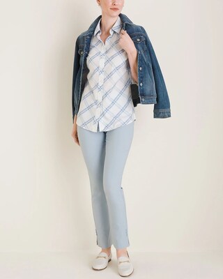So Slimming Brigitte Slit-Hem Ankle Pants