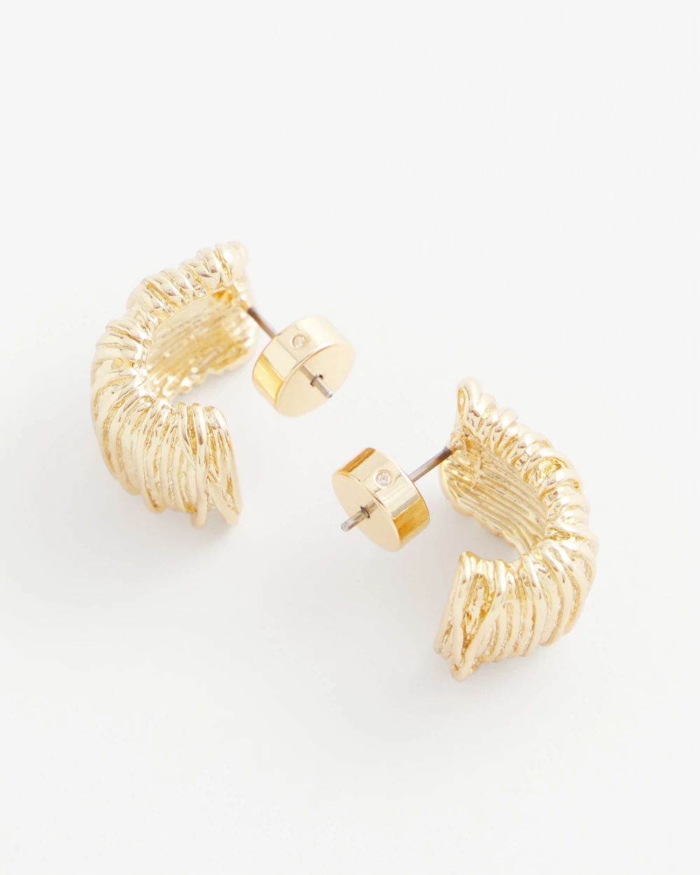 No Droop® Crinkled Huggie Hoop Earrings