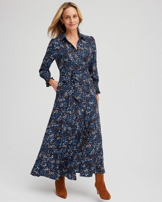 Dot Print Shirt Dress