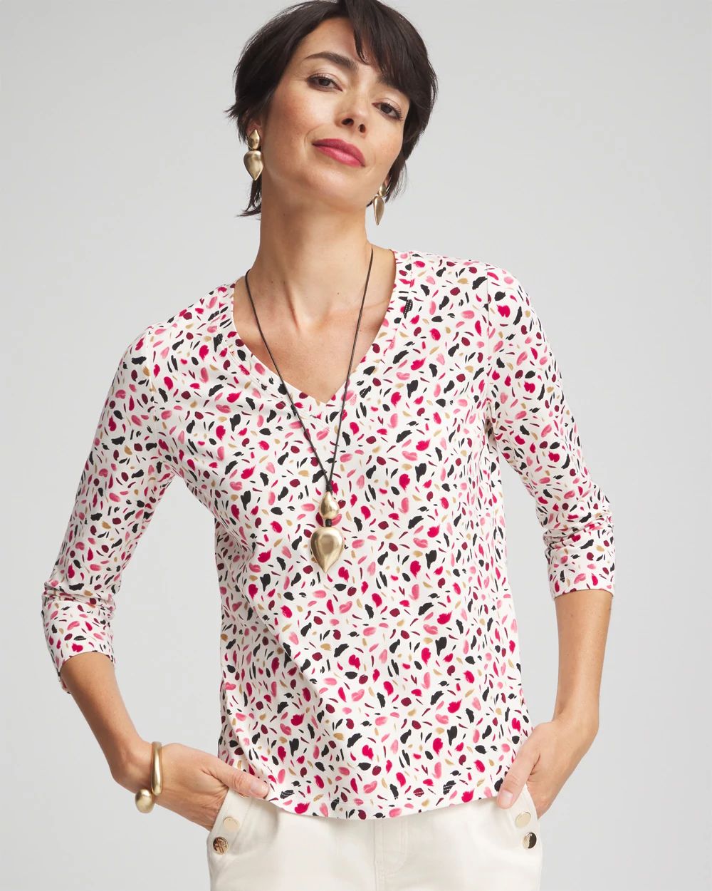 Spots 3/4 Sleeve Perfect Tee