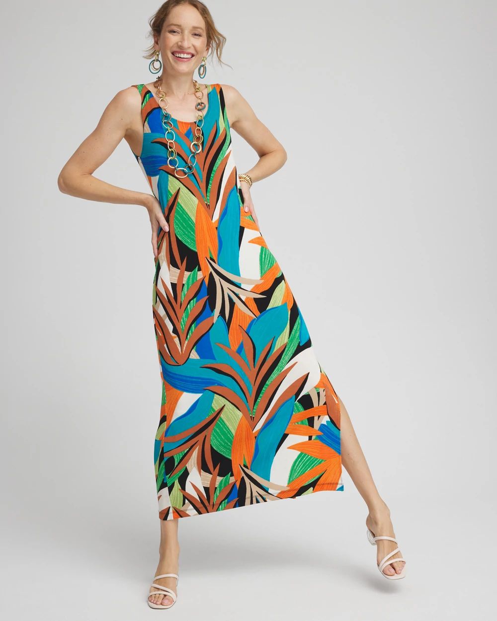 Travelers™ Palm Print Tank Dress