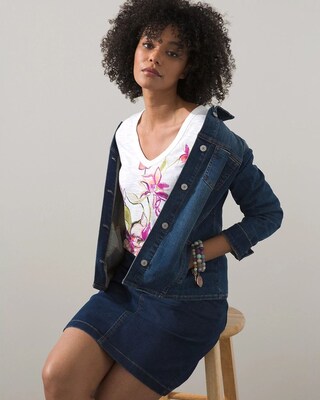 Blooms 3/4 Sleeve Rib Detail Slub Tee