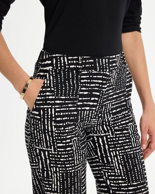 Emme Fly Front Straight Printed Crop Pants click to view larger image.